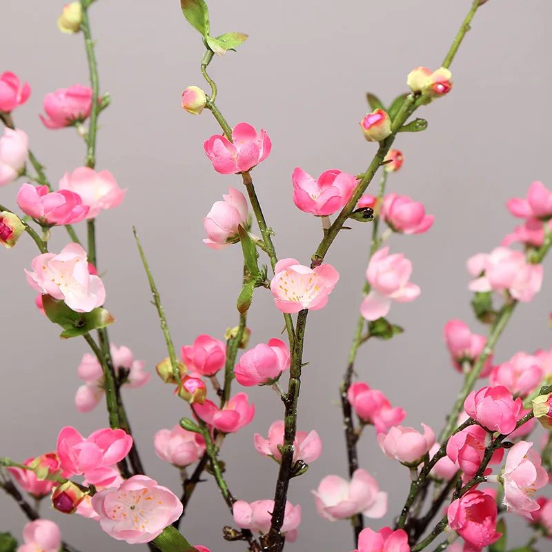 Artificial Cherry Blossom Flower Branches Silk Peach Spring for Wedding Decoration Plum Blossom Wedding Arrangement Accessories