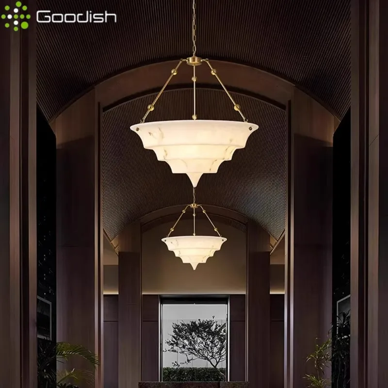 

Janpanese Wabi-sabi LED Pendant Lights White Marble Half Round Art Hand-Knitted Lamps for Restaurant Home Decoration Chandeliers