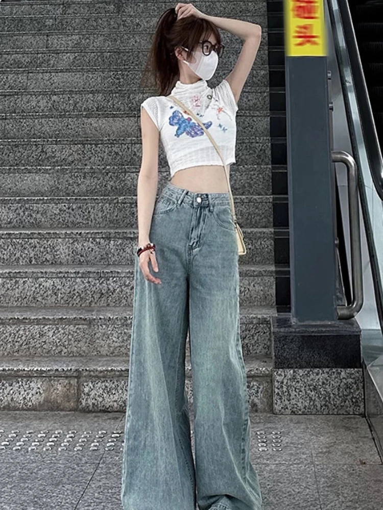 Jeans Women Streetwear Trendy Students Vintage High Waist Casual Simple Femme Solid All-match Spring Fall Hot Sale Basic Ulzzang