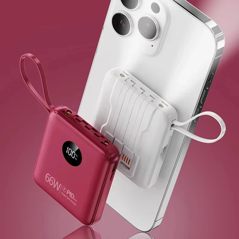ONEPLUS 50000mAh PowerBank 66W شحن سريع مع كابل سعة كبيرة مدمجة محمولة صغيرة مشتركة أربعة أسلاك بنك الطاقة المحمول #5