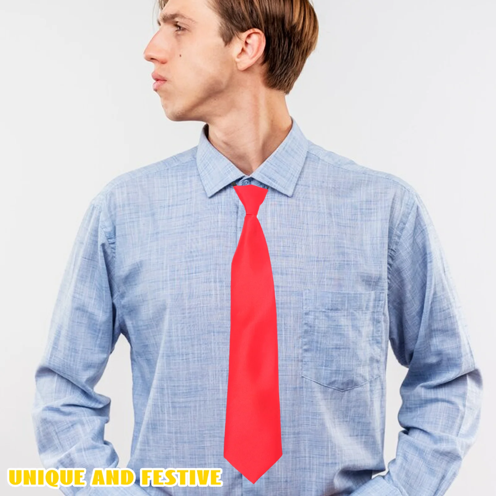 

Solid Color Narrow Shirt Tie Knotting Free Uniform Necktie Cosplay Costume Party Performance Neck Tie Uniform Necktie