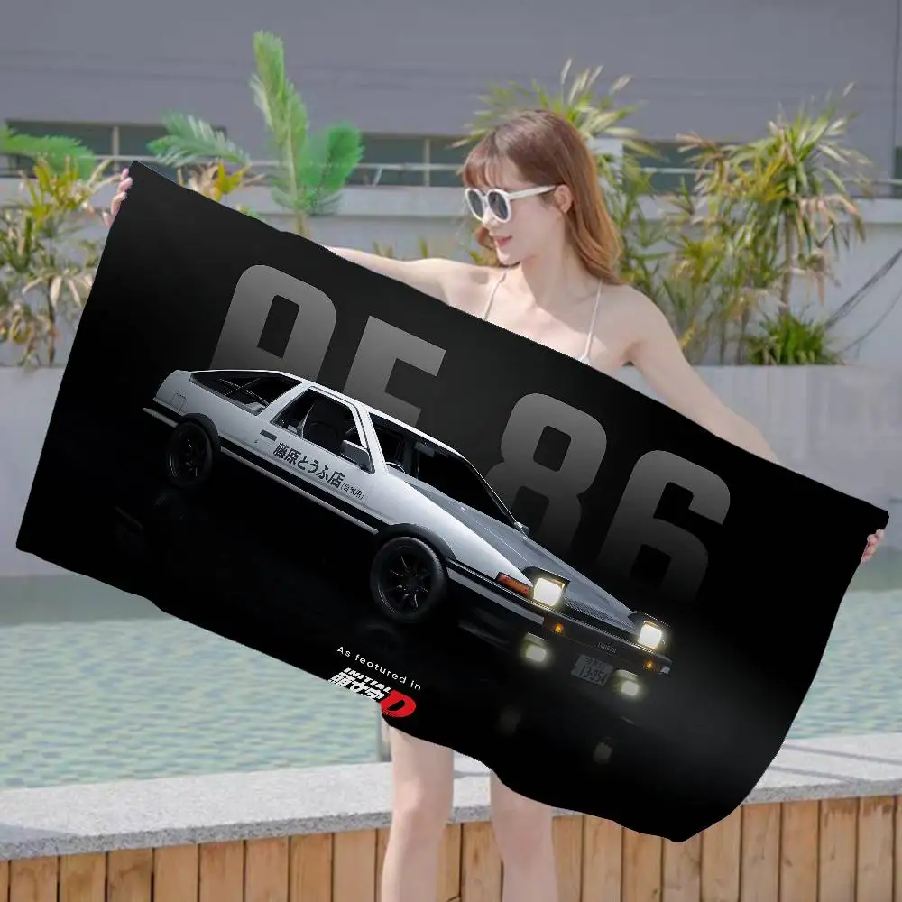 Car Anime Initial D Microfiber Beach Towel Absorbent Quick dry Soft Yoga Swimming Resort Mountain Climbing Towel