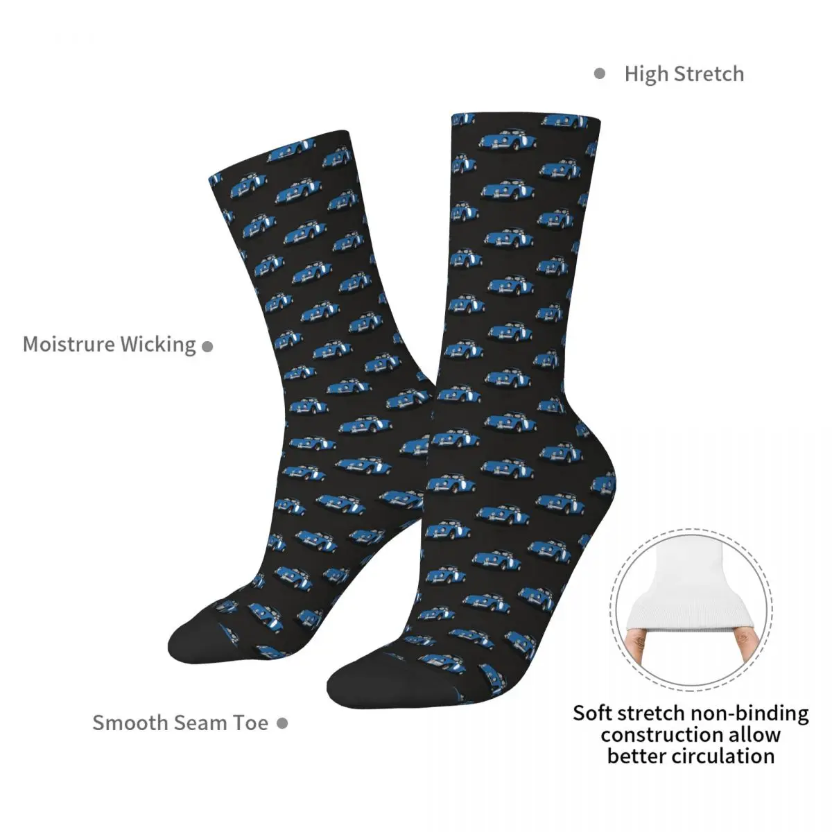 Cars Renault Alpine A110 Socks Harajuku Sweat Absorbing Stockings All Season Long Socks for Man's Woman's Birthday Present