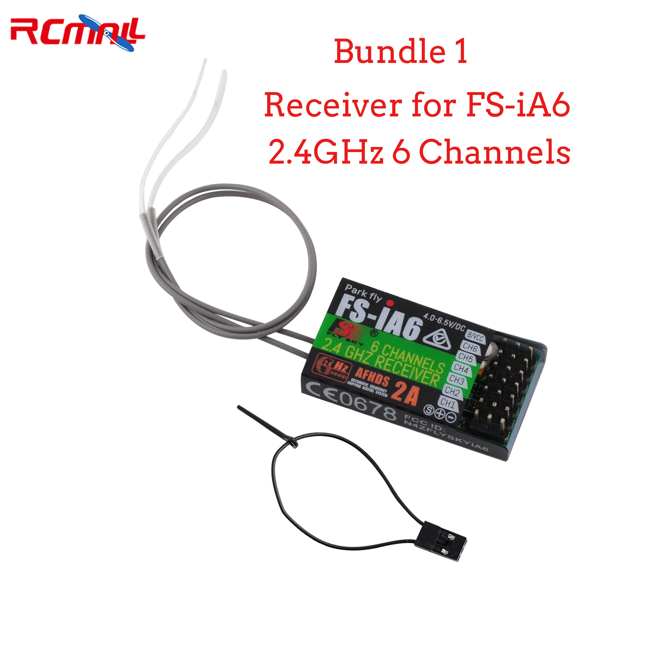 RCmall 2.4GHz 6 Channels 140 Band 20dBm Receiver for FlySky FS-iA6 RC Airplane