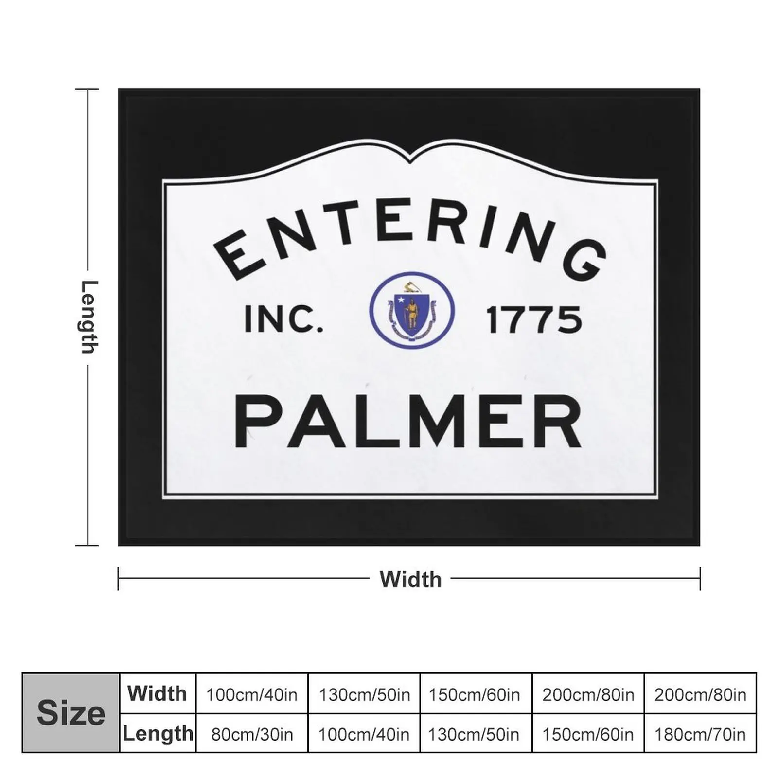 Entering Palmer Massachusetts - Commonwealth of Massachusetts Road Sign Throw Blanket Warm Polar Hairy Blankets