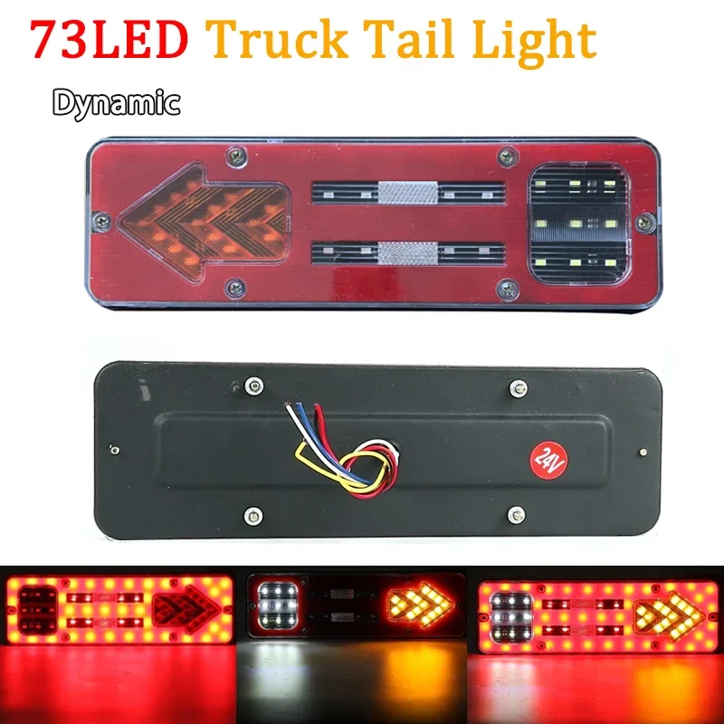 

2PCS 12V/24V Dynamic LED Car Truck Tail Light Turn Signal Rear Brake Lights Reverse Signal Lamp Trailer Lorry Bus Camper Caravan