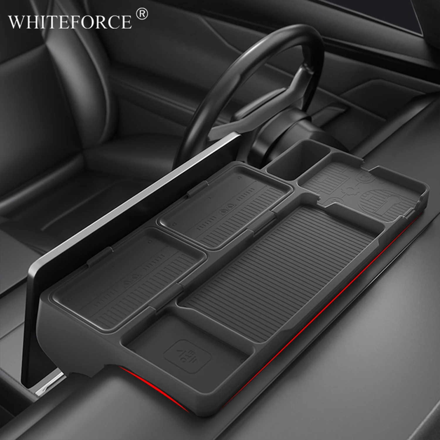 

For Tesla Model Y Juniper Dashboard Storage Tray for Model 3 Highland Silicone Center Screen Rear Phone ETC Hidden Organizer Box