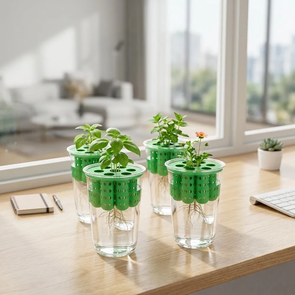 4pcs Green Onion Regrower Sprouting Kits: Grower Container For Windowsill Sprouting Kit For Windowsill Garden Home