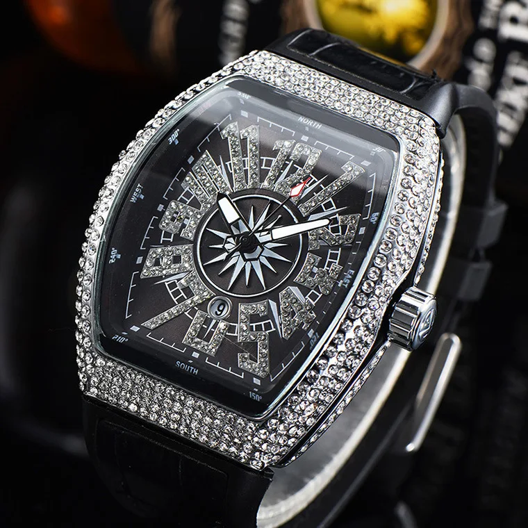 FMquartz watch Set with diamonds Classic styling shine  high quality