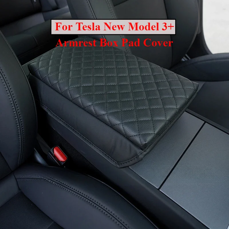 

For Tesla Model 3 Highland 2024 Leather Soft Case Car Center Console Arm Rest Lid Auto Central Armrest Box Pad Cover Accessories