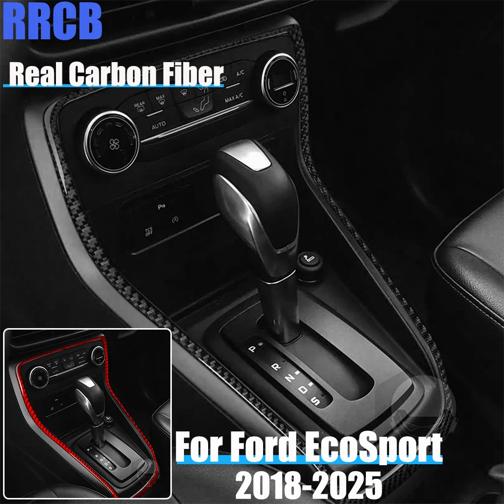 

Автомобильные аксессуары из настоящего углеродного волокна, полоска центральной консоли, мягкая наклейка на крышку для Ford EcoSport 18, 19, 2020, 2021, 2022, 2023, 2024, 2025