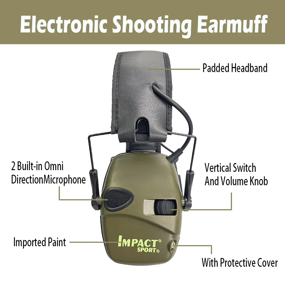 Hight Quality Honeywell Howard Leight R-01526 Impact Sport Electronic Shooting Earmuff Protective Headset Foldable 22dB