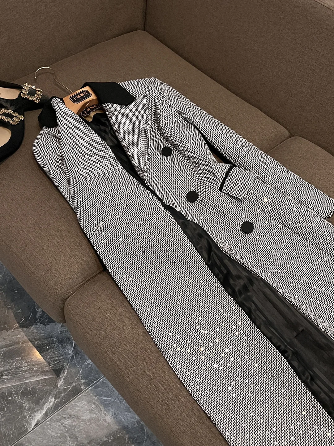 الخريف الشتاء الركبة طول الخصر مقصوص هيبورن Sle منتصف طول معطف Busin مكتب Ladylike Briti Faion طويل Sve #4