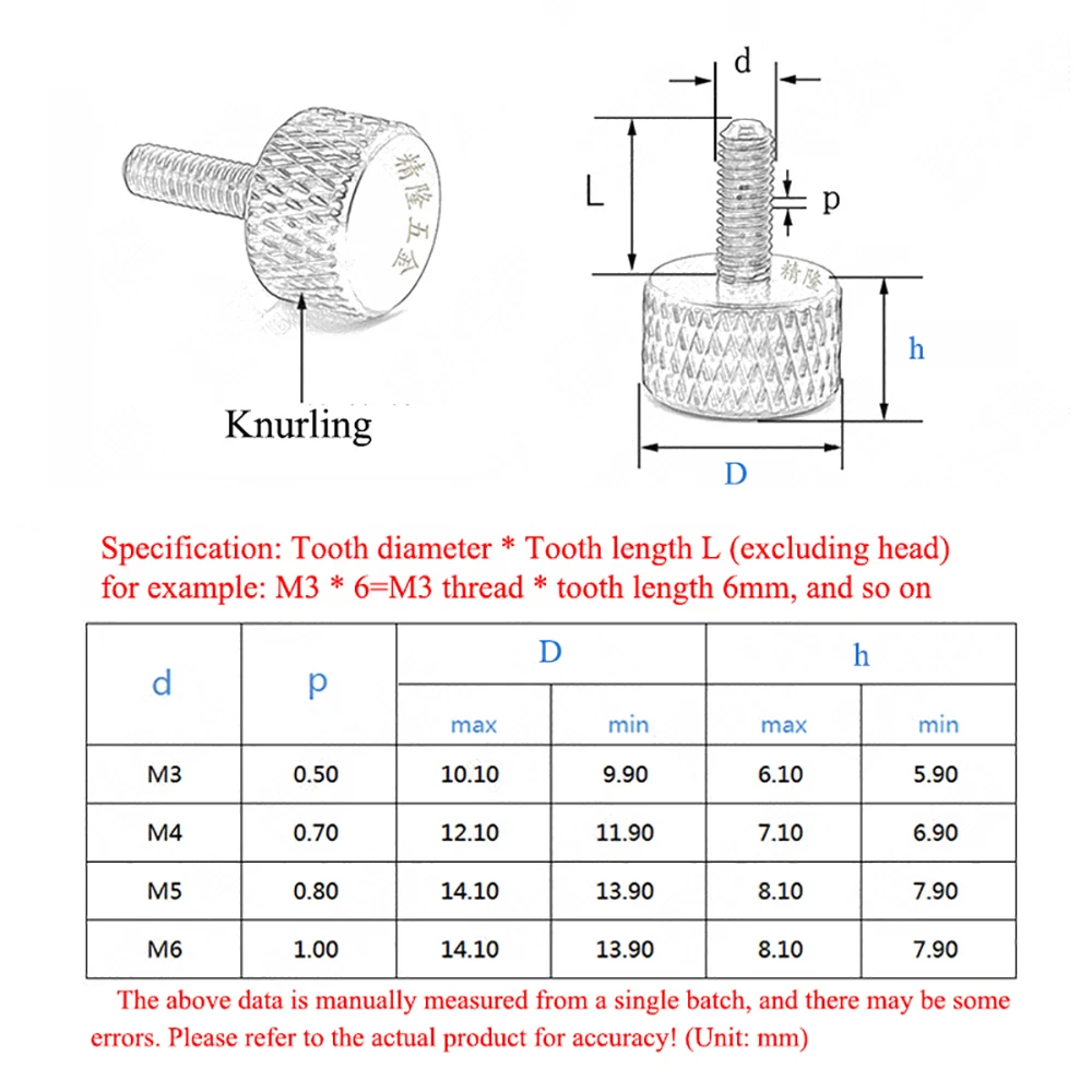 Knurl-tornillos de cabeza plana de aleación de aluminio de colores, tornillos de ajuste manual, M3, M4, tornillo anodizado de pulgar de vidrio de pared de cortina, L = 6-16mm, 1 piezas