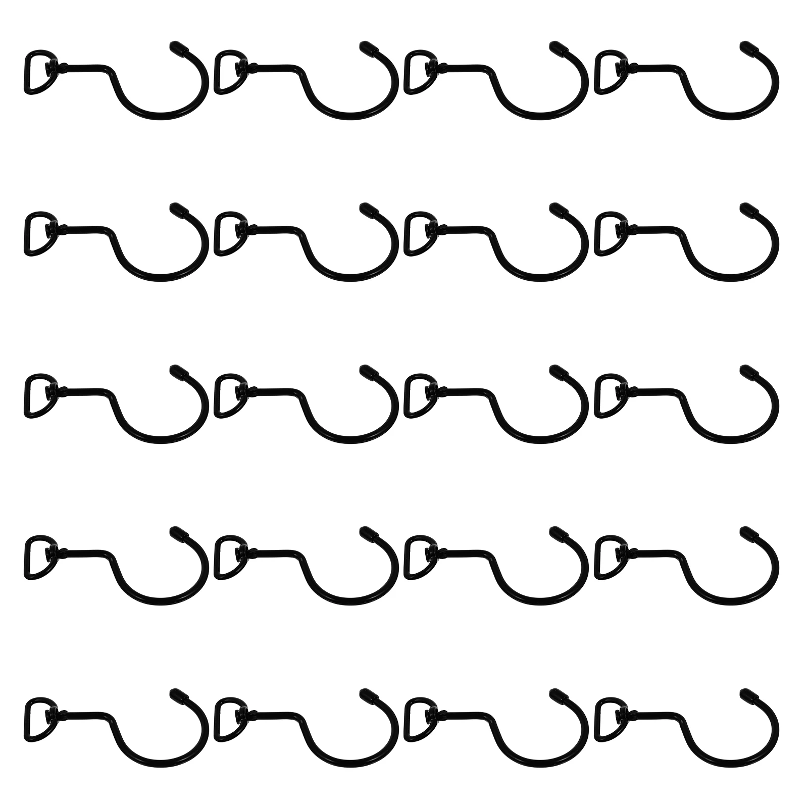 

20pcs D Shaped Iron Hooks for Storage Bags Clothes Keys Hat Scarf Wall Mountable Hangers No Drill Organization Decor