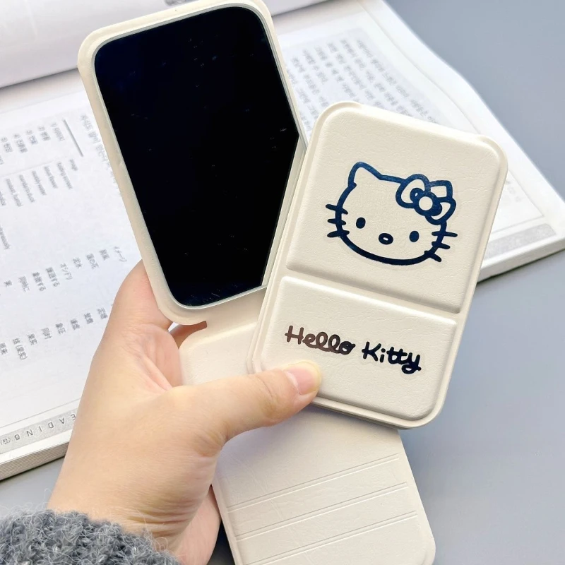 Kawaii Sanrio Hello Kitty Pochacco Portable pliant Mini Portable miroir de maquillage étudiant mignon miroir de poche carré HD