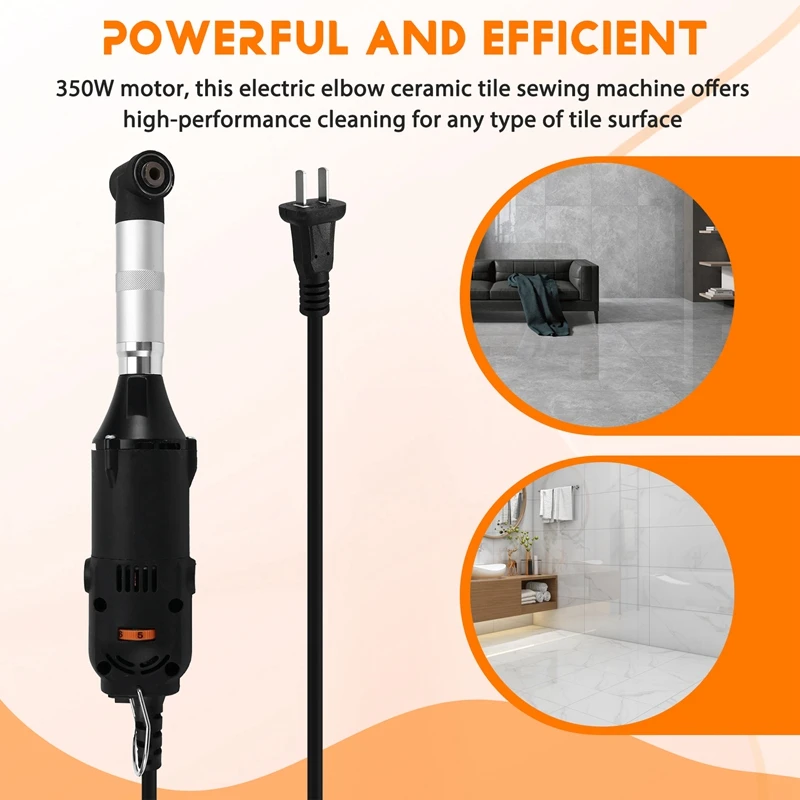 350W 90 Degree Speed Adjustable Electric Elbow Ceramic Tile Sewing Machine Tile Cleaning Tools US Plug