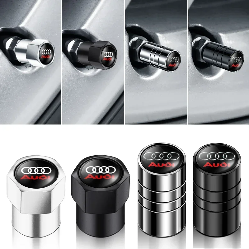 4 pcs Car valve stem caps cover For Audi A1 A3 A4 A5 A6 A7 A8 Q2 Q3 Q5 Q7 TT S line S3 S4 S5 S6 R8 RS Car sticker accessories