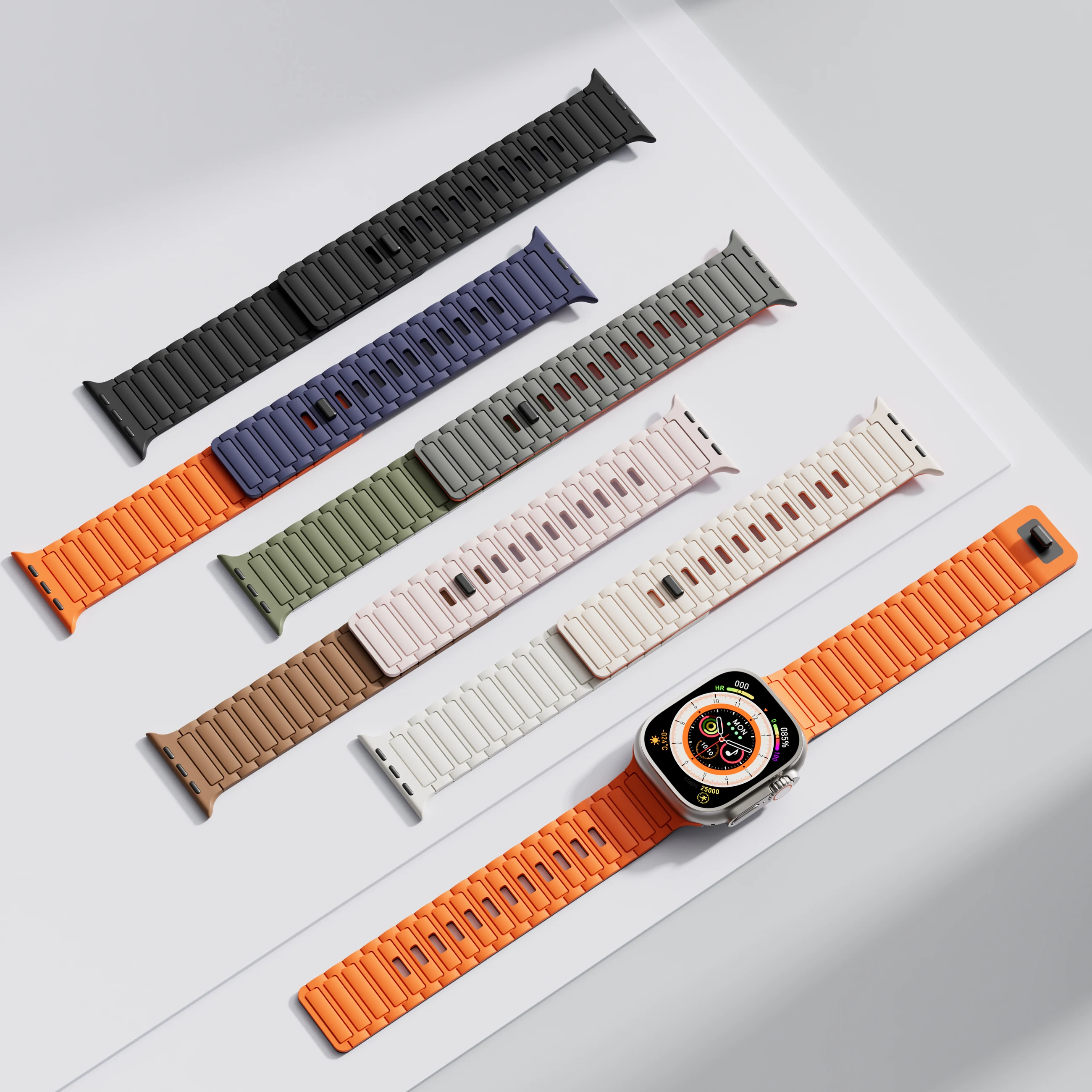 Magnetic Strap For Apple Watch Band 45mm 45mm 40mm 38mm 42mm 41mm Silicone Bracelet iWatch Series 5 6 7 Se 8 9 Ultra 2 49mm Band