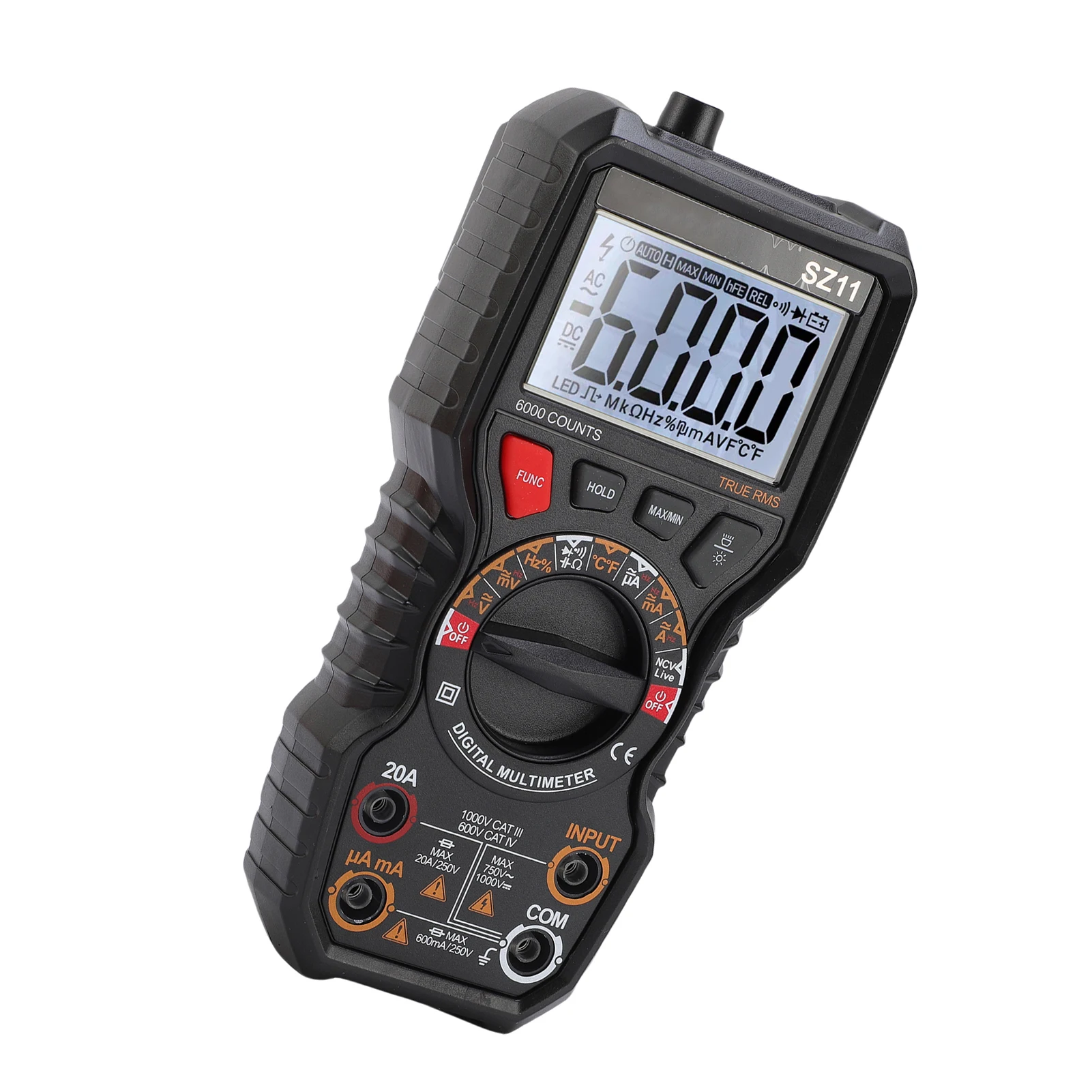 Digital Multimeter 6000 Counts, Auto-ranging Voltage Tester with Flashlight, Auto Shut Off, Accurately Measures Voltage Current