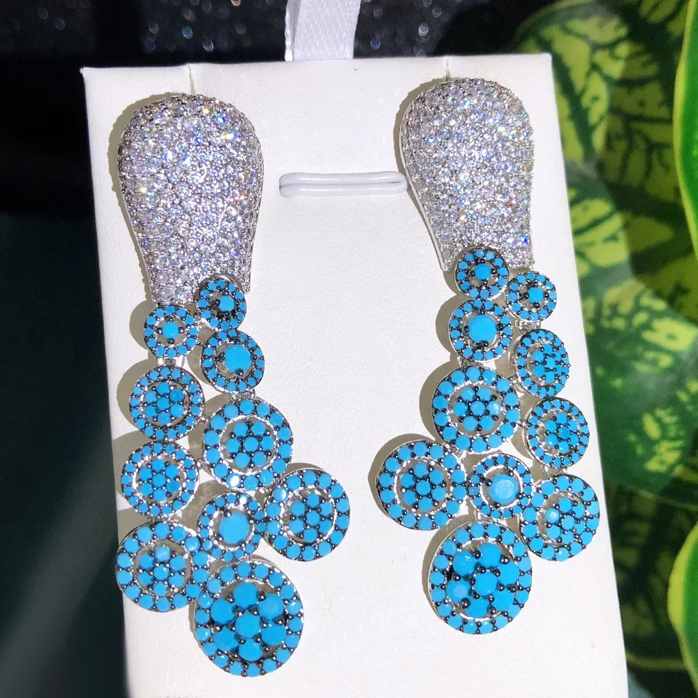 

Kellybola Gorgeous Dangle Earrings Trendy Black Red Women Cubic Zircon Drop Jewelry For Women Wedding Party Accessories