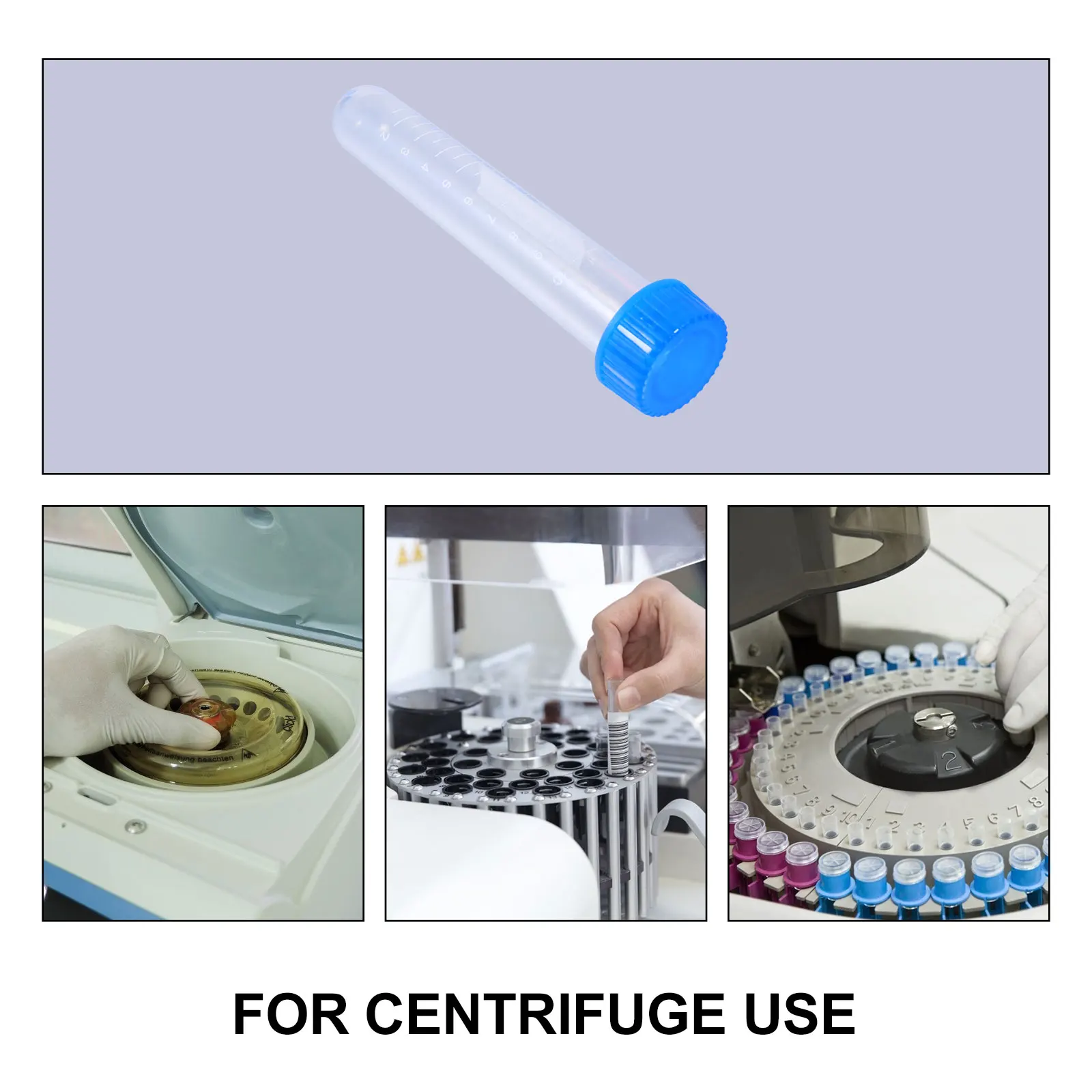 

100 Pcs Conical Tube Test Tubes with Cork Stoppers Plastic Laboratory