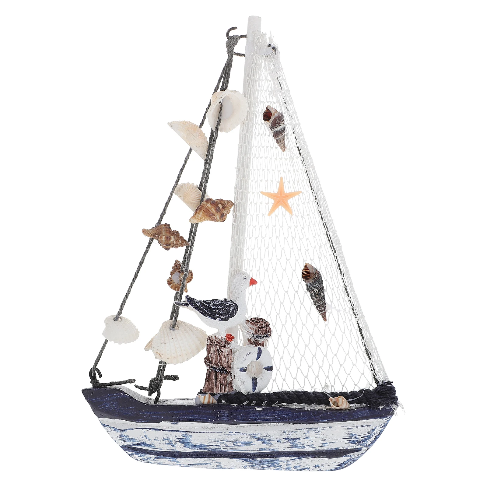 

Wooden Shell Sailboat Crafts Statue Sailing Adornment Creative H crafts Mediterranean Table Decor Bedroom Office Hotel Craft