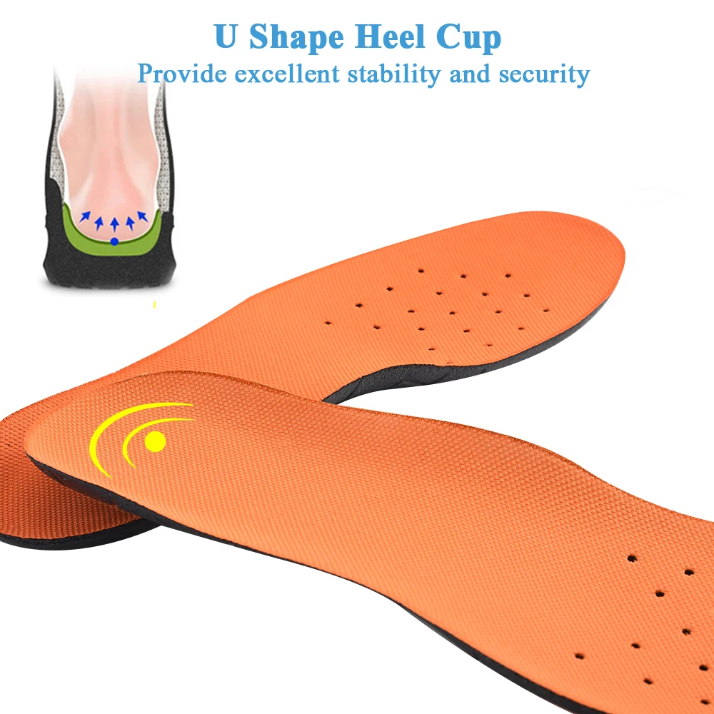 Sunvo Football Insoles Arch Support Shock Absorption Cushion Pad U-shaped Heel Non-slip Wear Resistant Breathable Sport Shoe pad