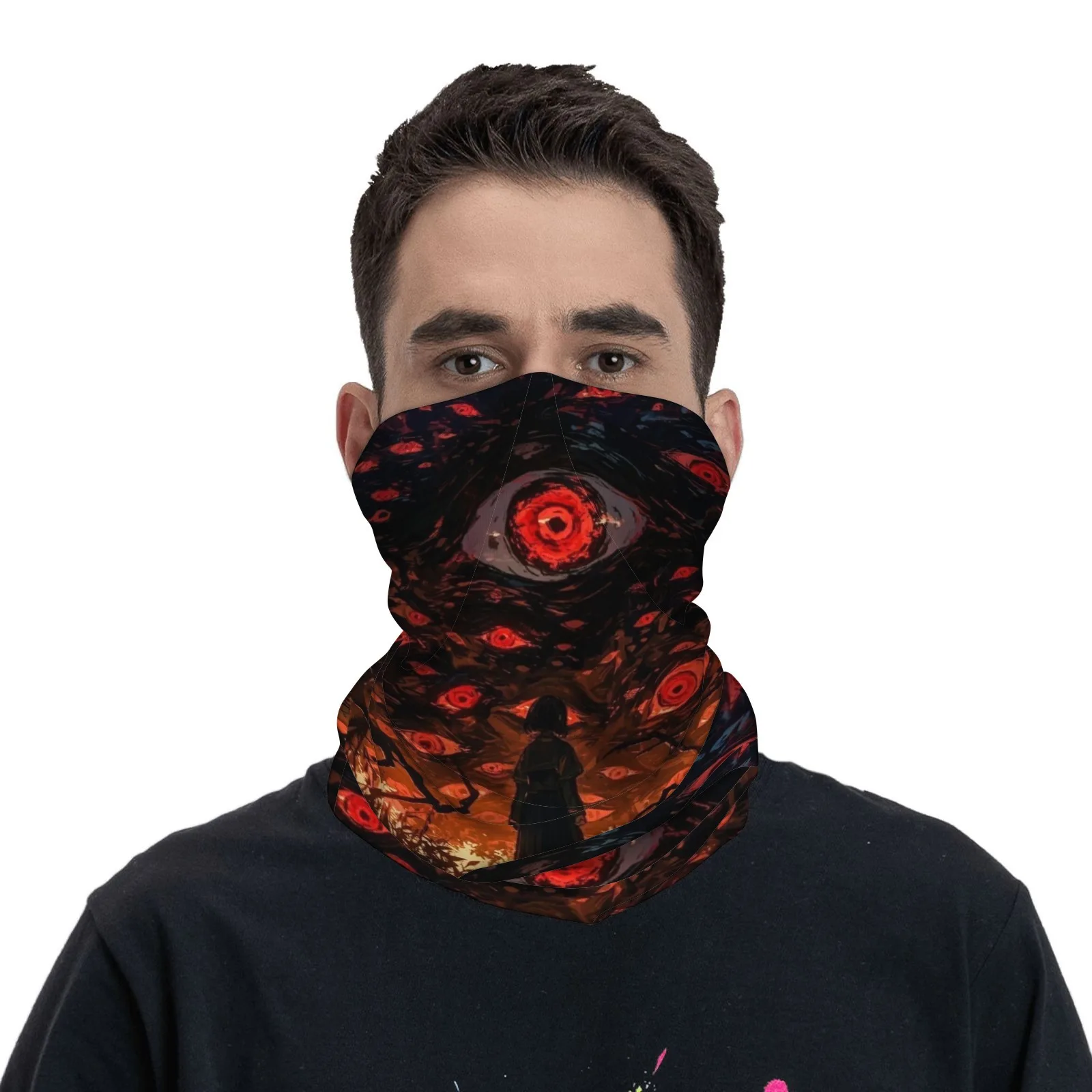 

Eerie Red - гетры для шеи Eyed Horror! Жуткий дизайн с загадочной фигурой. Унисекс, мягкие и дышащие.Защита от ультрафиолета и ветра.