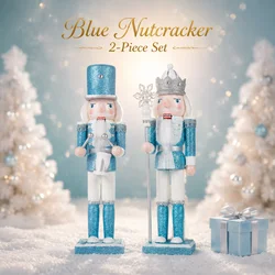 30cm Wooden Nutcracker Ornament Soldier Figurement Handcraft Doll Toy Home Office Table Xmas Decoration Statues Christmas Gift