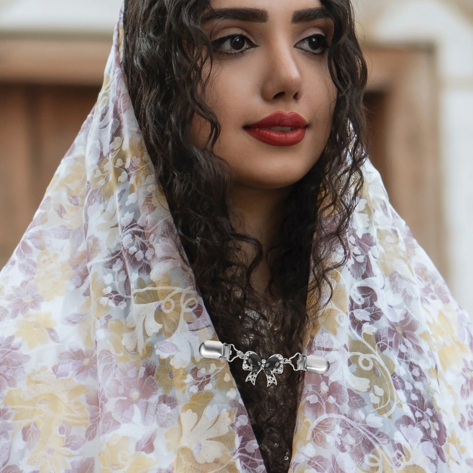 Frauen Strickjacke Clip Bogen Pullover Schal Kragen Verschluss Exquisite Metall Kleidung Clips Dekorative Schal Verschluss Elegant