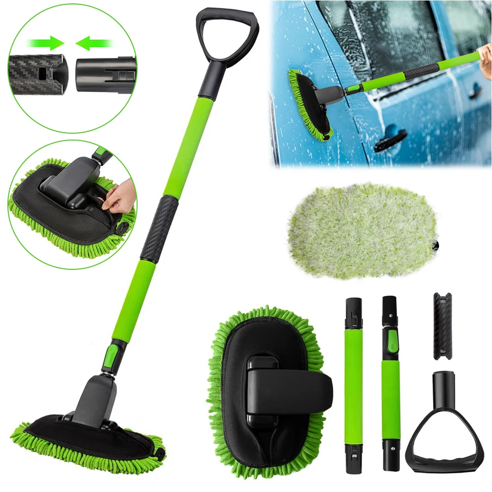 

Car Cleaning Brush Long Handle Telescopic Car Wash Brush Chenille Super Absorbent Detailing Cleaning Mop Car Washing Accessories