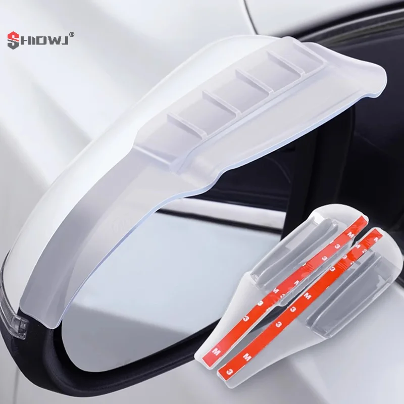 2Pcs Universal Car Rearview Mirror Rain Eyebrow Auto Reflector Reverse Side Mirror Rain Snow Guard Sun Visor Shade Protector