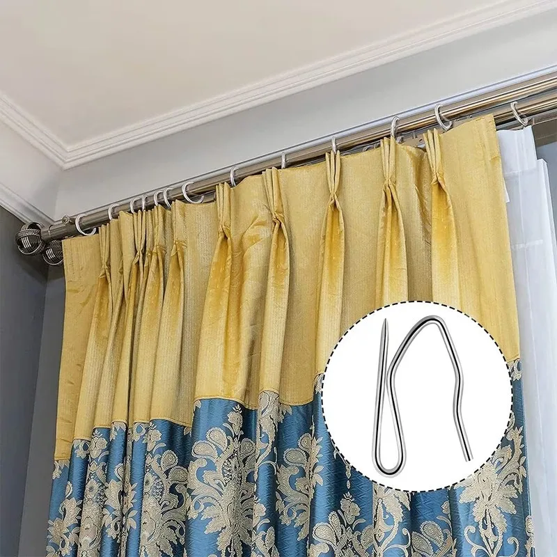 40 pcs 2.4cm S-Pin Drapery Hooks, Rust Resistant Durable and Stainless Steel Material, ideal for Door Curtain Hanging