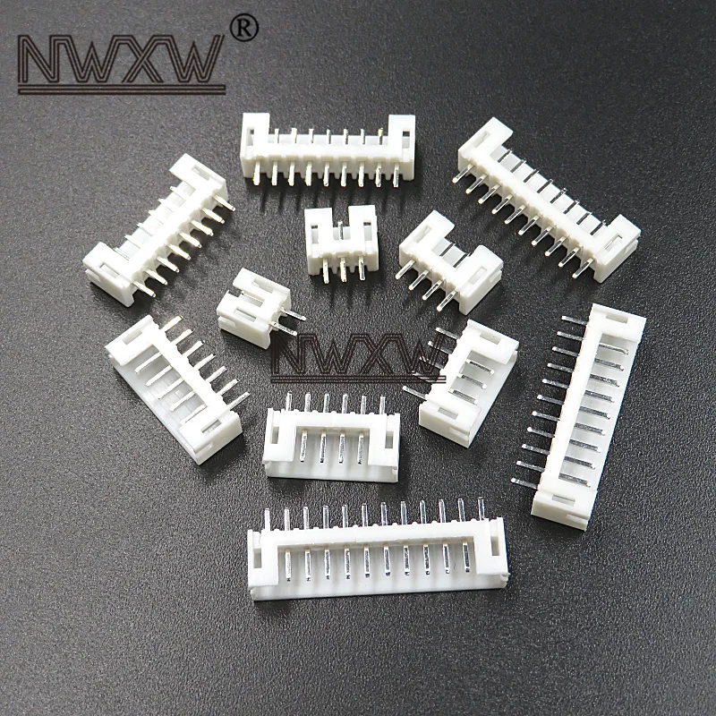 50Pcs PH2.0MM-2P/3P/4P/5P/6P/7P/8P/9P/10P/11P/12P Wit Blokaansluiting Rechte Naald Zetel 180 Graden