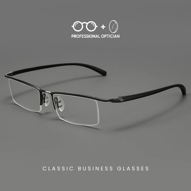 

Ultra Light Semi Rim Titanium Alloy Myopia Hyperopia Astigmatism Anti Blue Light Prescription Optical Glasses