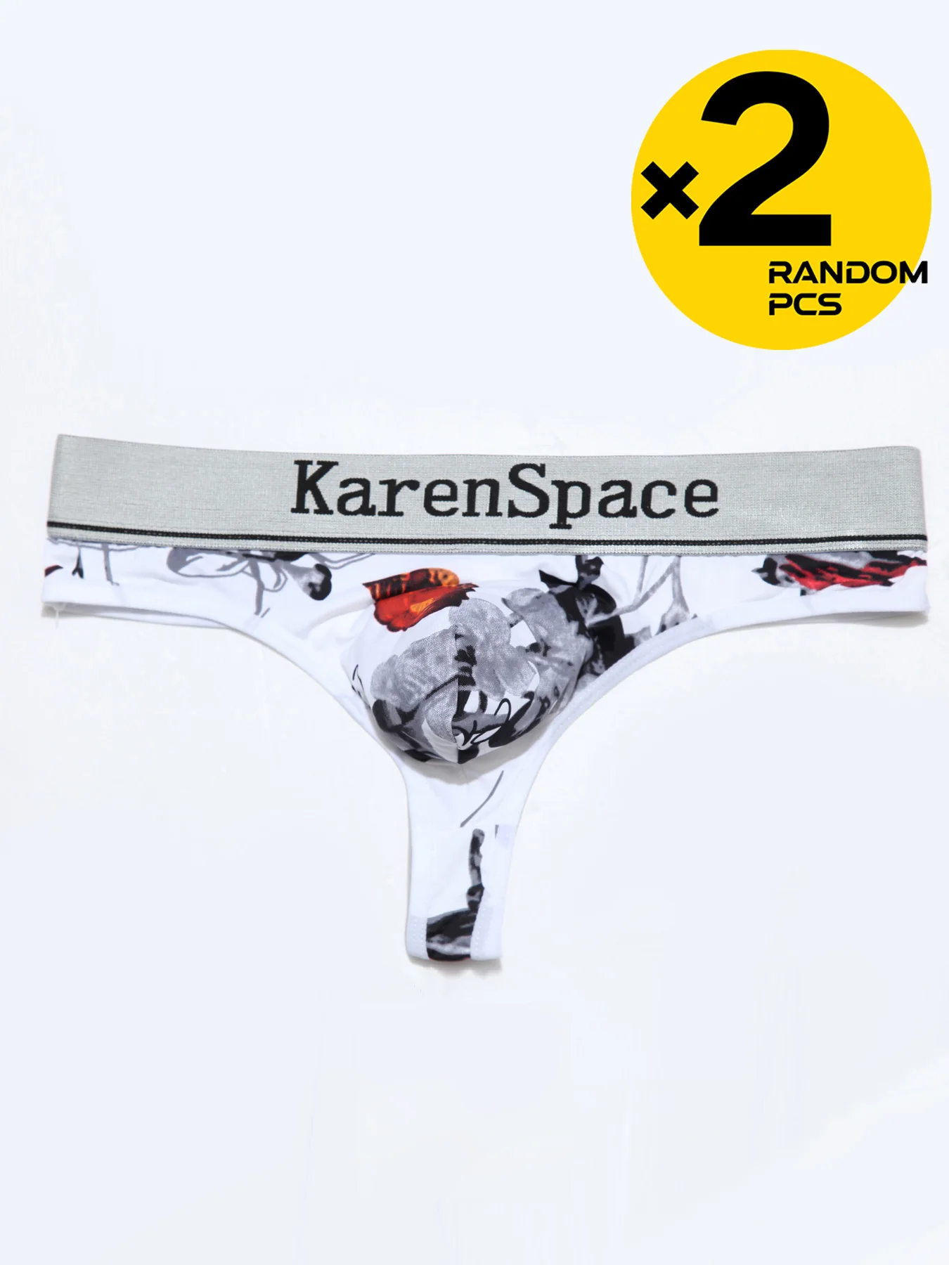 Men's Ice Silk Boxer Briefs 2-Pack Trendy Cartoon Print Large Size Breathable Soft Skin-friendly Summer Cool Thin Briefs