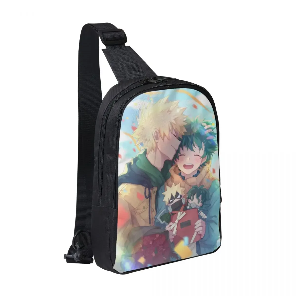 Anime My Hero Academia Crossbody Sling Backpack Shoulder Sling Chest Bag Adjustable Travel Hiking Daypack Outdoor for Women Men