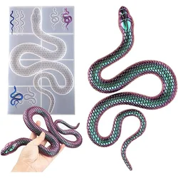 DIY Snake Epoxy Resin Mould Earring Silicone Mould Serpent Shape Casting Mould Keychain Resin Mould for  Resin Casting Crafts, W