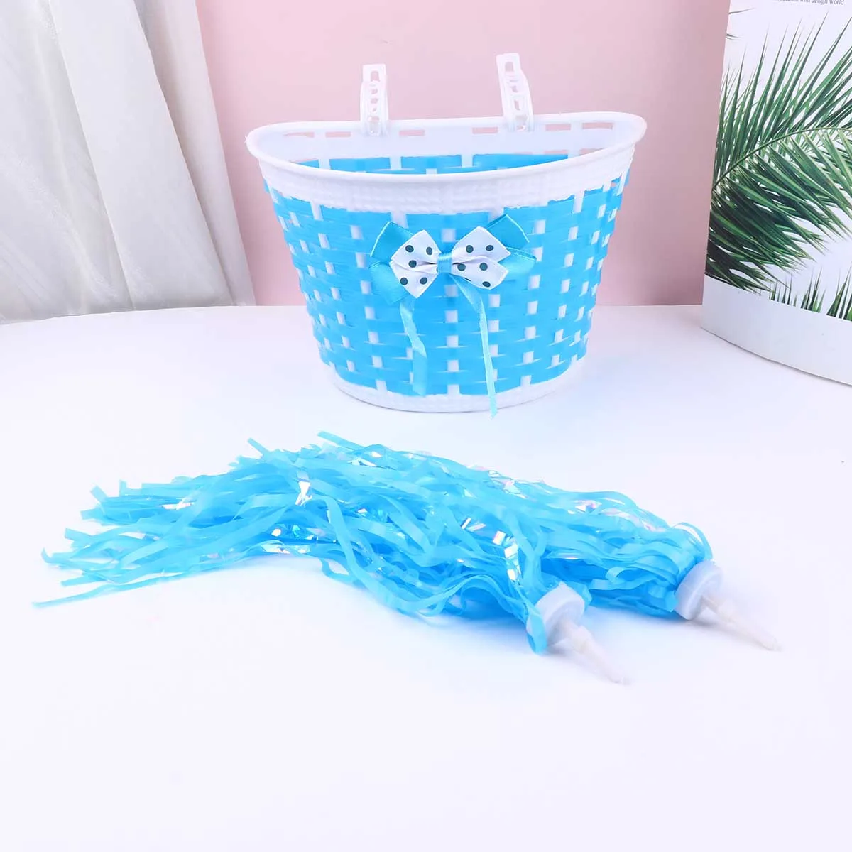 

4Pcs Glossy Bike Handlebar Streamers Creative Decorative Supplies for Children Wind Ride Accessory Blue