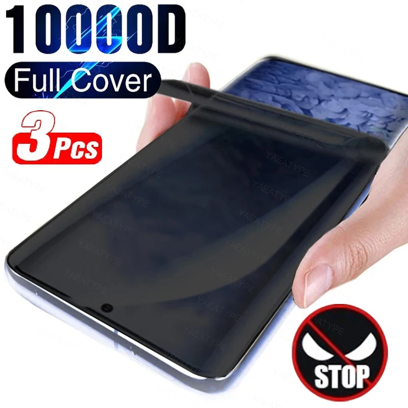 3Pcs Privatsphäre Hydrogel Film Für Vivo V29e V29 Lite V27 V27e V25 V25e V23 V23e V21 V21e V21s SE pro Ohne Fingerabdruck Entsperren