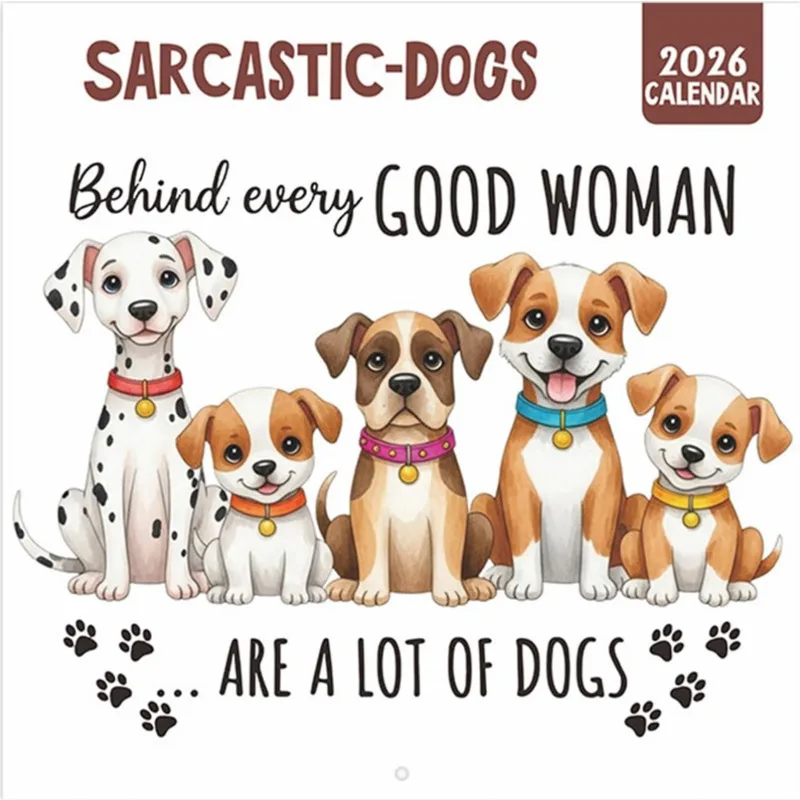 

2026 Funny Sarcastic Dog Wall Calendar Quote Planner Decor for Home/Office A 12-Month Wall Planner with Dates