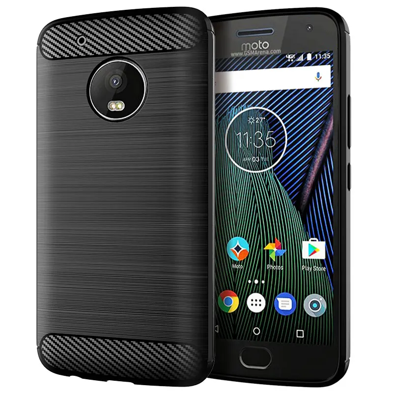 Carbon Fiber Shockproof Case For Moto G5 Plus G5+ Silicone Case for moto g5 plus Bumper Full Protective Back Cover Coque Fundas