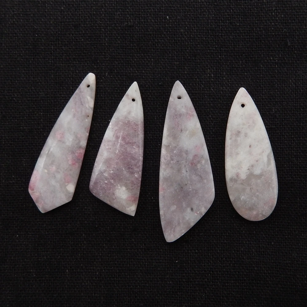 Fashion Jewelry,4PCS Tourmaline Pendant Jewelry Beads Sets 48x16x4/40x15x4mm-15.7g