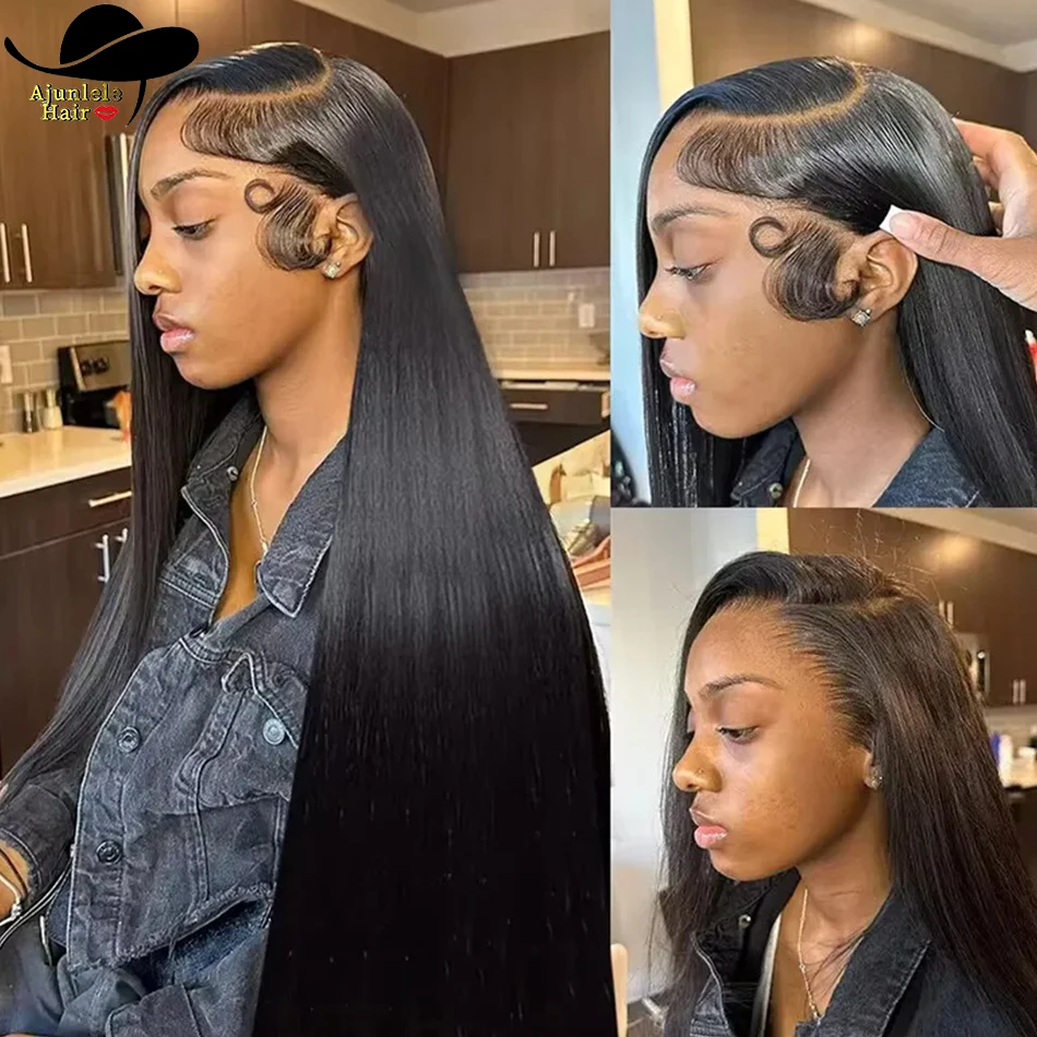 

Ajunlele Bone Прямой парик 13x4 Прозрачный кружевной фронтальный парик Прямой 4x4 кружевной застежки Перуанский парик из волос Remy для чернокожих женщин