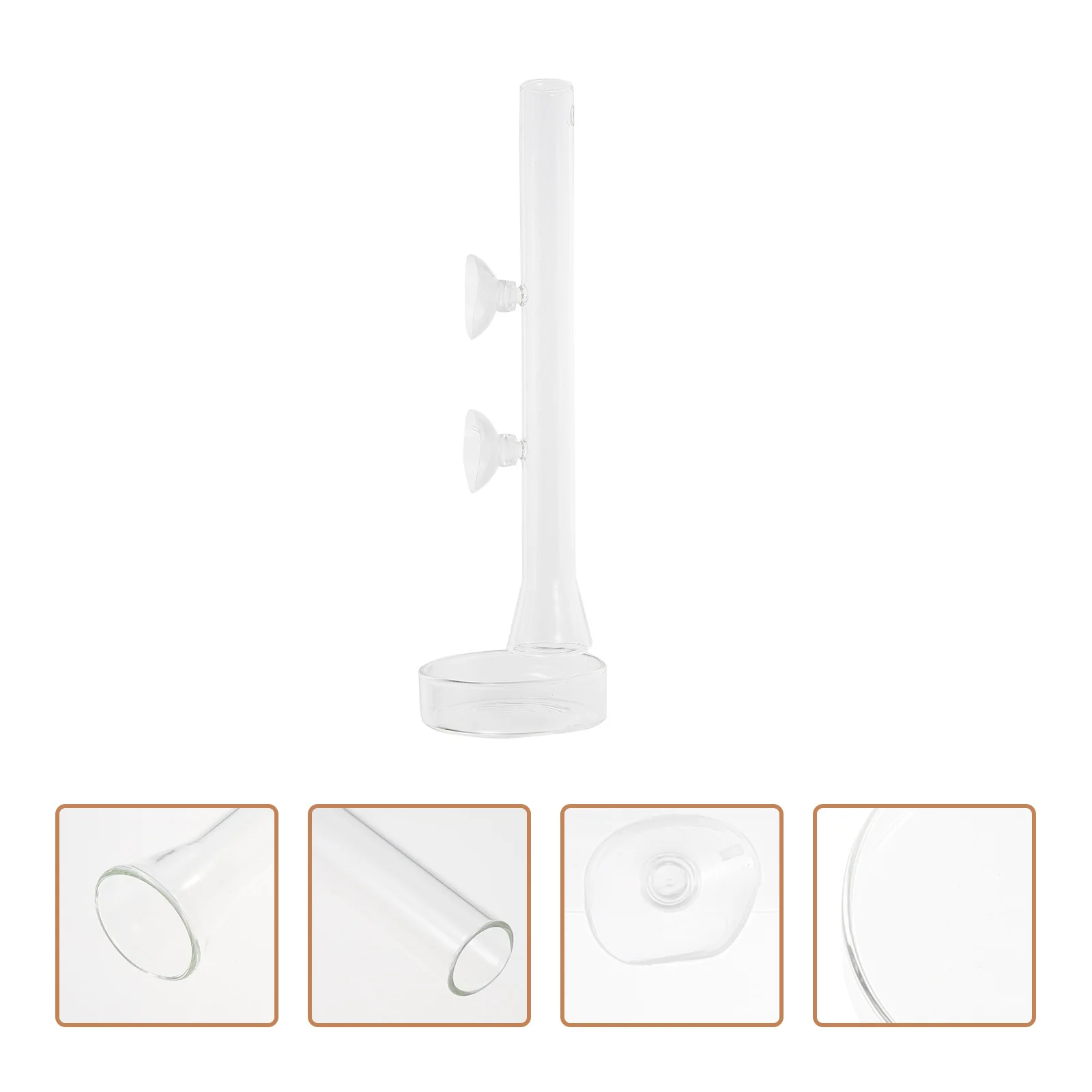 

1Set Shrimp Feeding Tube Glass Fish Feeder Aquarium Shrimp Tank Feeder Suction Cup Install Easy Clean Break Resistant