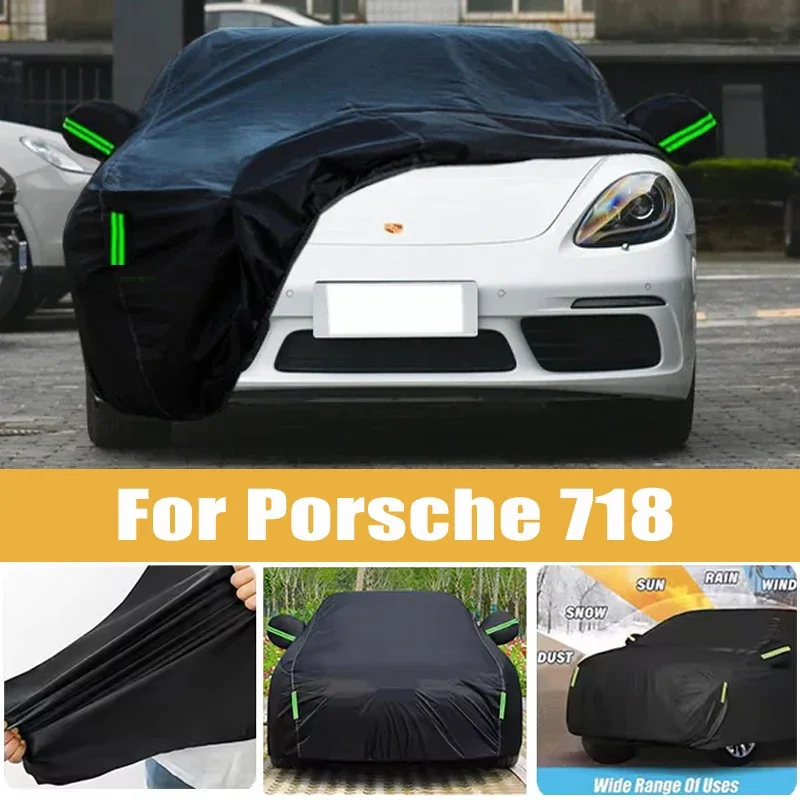 

For Porsche 718 Full Car Cover Four Seasons Universal Outdoor Sun Anti UV Rain Snow Dust Protection Oxford Cloth Car Accessories