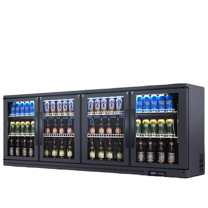 Comercial Bar Counter Frost Exposição Livre Refrigerador, vitrine, refrigerador, exposição do refrigerador, vidro, 3 portas