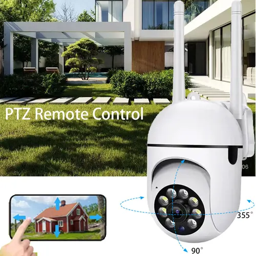 Imagen 2 del producto Cámara PTZ con WiFi de 5MP, cámara de vigilancia con detección humana para interiores, Monitor de visión nocturna a Color, cámara de protección de seguridad