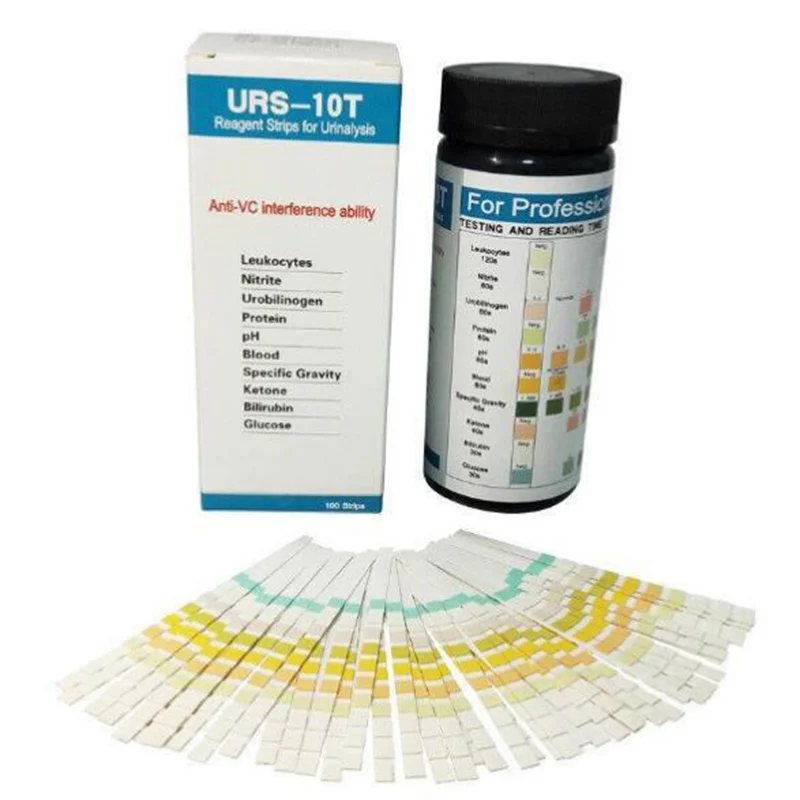 100 Strips URS-10T Urinalysis Reagent Strips 10 Parameters Urine Test Strip for Leukocytes Nitrite Urobilinogen Protein PH Test